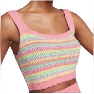 Wild Fable Pastel Striped Scoop Neck Sweater
